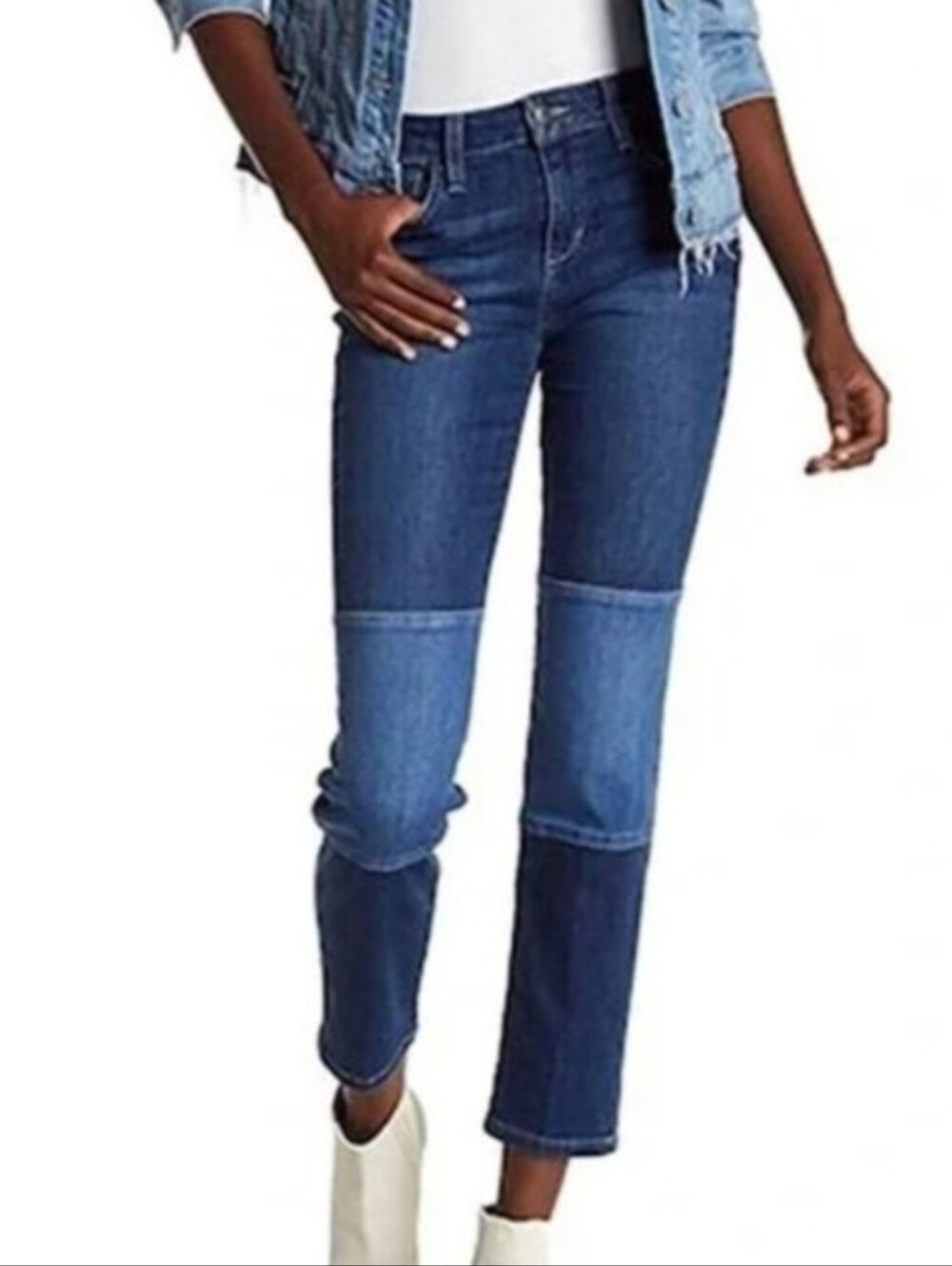 NWT Joe's Lana Knee Patch Straight Ankle Jeans 26